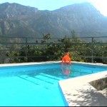 Relaxing in the Mountain Retreat pool